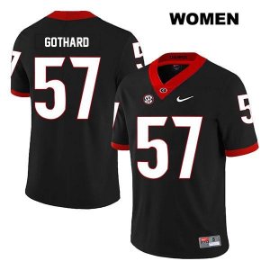 Women's Georgia Bulldogs NCAA #57 Daniel Gothard Nike Stitched Black Legend Authentic College Football Jersey KMT8854RV